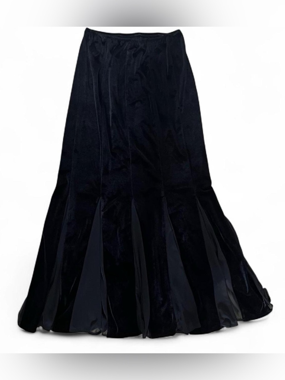 Vintage Y2K 2000s Elegant Black Velvet Mermaid Skirt
